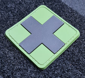 PVC Medic Patch Olive Green and Black 5cm x 5cm