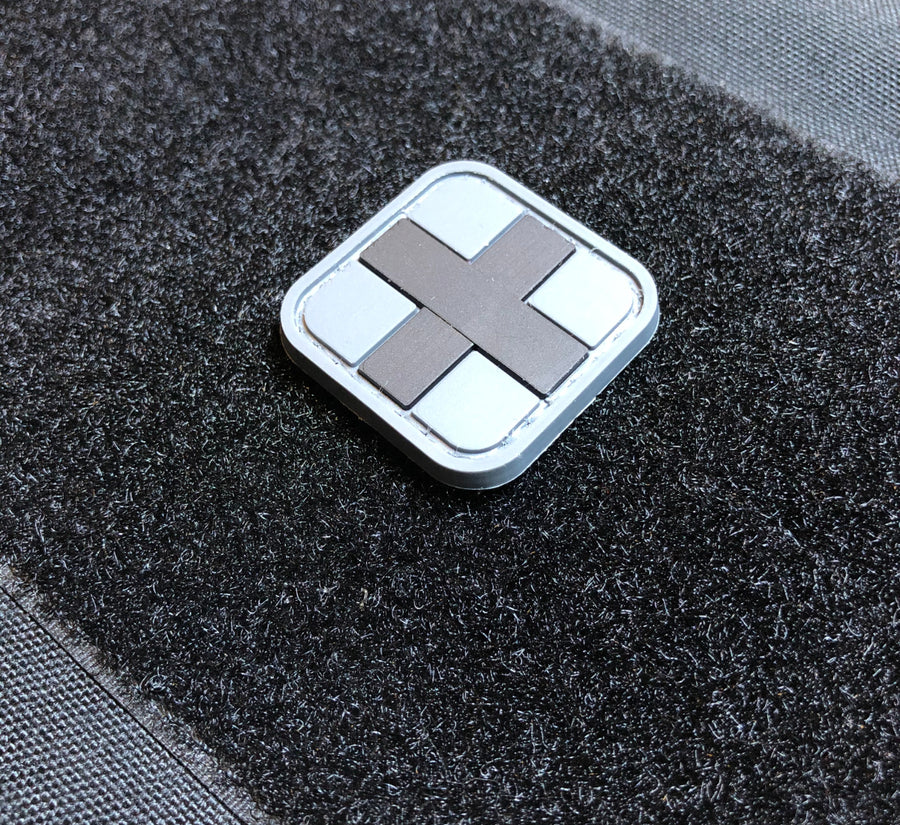 PVC Medic Patch Black and Grey 3cm x 3cm