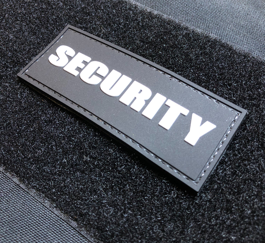 PVC Security Patch Black and White 9cm x 3.5cm