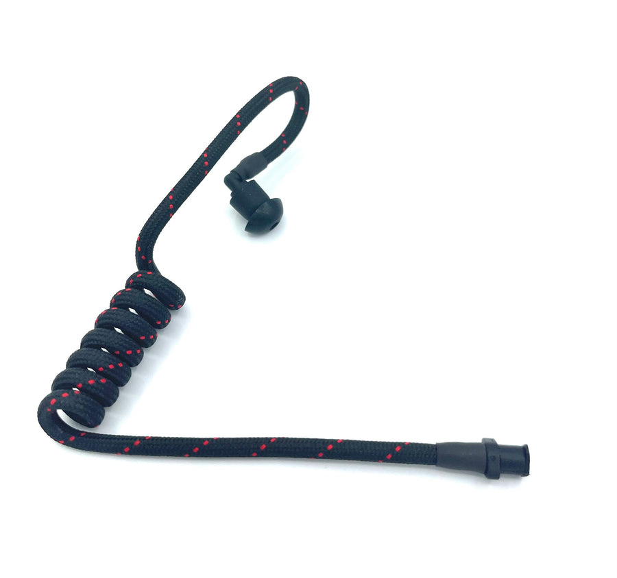 Acoustic Earpiece Nylon Wrapped - Black with Red