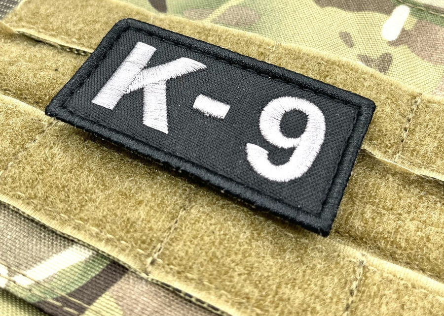 Embroidery K9 Patch Black and Grey 6.8cm x 3.5cm